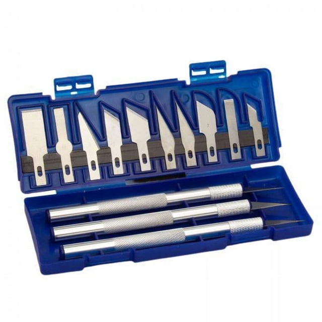 3x Kit de Cuchillo de Hobby de Cuchillo Artesanal de Talla de Precisión de 13 Piezas con 10 Hojas de Cuchillo de Repuesto para Arte, álbum de Recortes