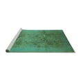 thumbnail image 2 of Ahgly Company Machine Washable Indoor Rectangle Oriental Turquoise Blue Industrial Area Rugs, 3' x 5', 2 of 4