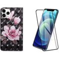 thumbnail image 2 of Suitable for 6.1 Inch iPhone 12 and Ipone 12 Pro Pu+Ptu Material Dustproof Shockproof Drop Flip Phone Case + 0.4mm Thick HD Anti-Drop Tempered Phone Protective Film Set, 2 of 7