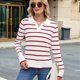 thumbnail image 5 of Camisas de Mujer con Cuello de Solapa, Cuello en V, Blusa de Larga, Blusa Informal Elegante. Rojo S, 5 of 8