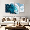 thumbnail image 2 of Elephant Stock Raw Ocean Waves Wall Art - Horizontal Multi Panel Canvas - Living Room Wall Decor - Beach Multi Panel - Teal And Blue Decor - 84" x 54", 2 of 4