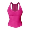 thumbnail image 5 of DondPO Womens Tank Tops,Lady V Neck Racer Back Tank Top For Women Padded Ribbed Long Tank Fitted Basic Tops,Halter Tops for Women,Womens Loose Tank Tops Clearance！ Pink L Clearance！, 5 of 5