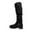 Black, variant on Lovzfmll Knee High Boots for Women, Round Toe Belt Buckle Western Cowboy Warm Slouch Boots, Chunky Heel Fall Winter Shoes, 5.5, Black