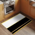 thumbnail image 2 of Modern Black Gold Entryway Rug 2'x3'&nbsp; Non Slip Front Door Mats, Minimalist Geometric Yellow Striped Entrance Rugs Indoor Outdoor Carpet, Washable Floor Mats Small Area Rug for Bedroom Kitchen, 2 of 8