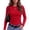 AVW48-Red, variant on Women Long Sleeve Shirts Ribbed Tops Crewneck Basic Tee Stretchy Fall Business Casual Daily Wear For Going Out Work Red S