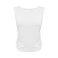 thumbnail image 5 of Women's Crop Tank Tops Lightweight Workout Sleeveless Shirts Loose Fit Gym Yoga Top with Side Ruched Elastic Buckle, 5 of 7