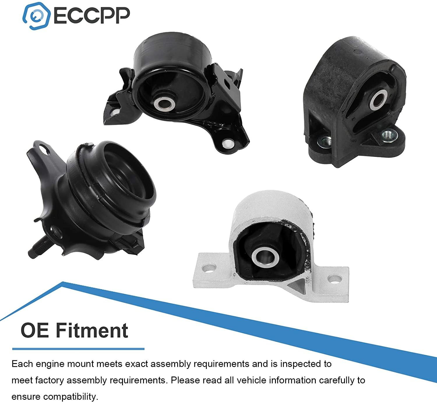 ECCPP Engine Motor and Trans Mounts Kit Compatible for 2001-2005 for Honda Civic for Acura EL 1.7L
