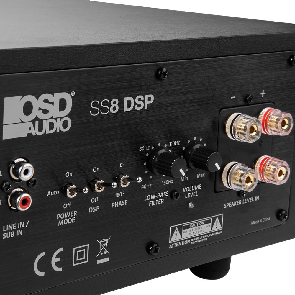 OSD 8 Powered Subwoofer 250W Low Profile Slim Design Built-in App