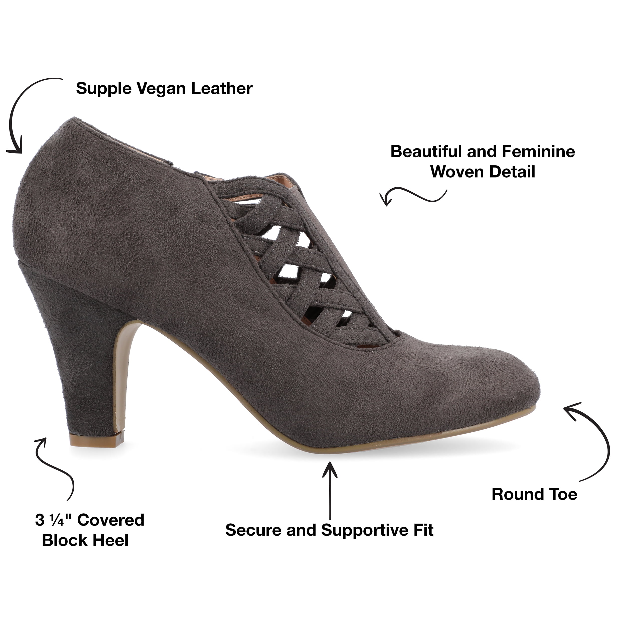 Journee Womens Piper Inside Zip Block Heel Booties, Widths Available