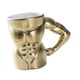 thumbnail image 2 of Taza de cerámica con asa, única, ligera, portátil, decorativa, de porcelana, para café Oro y blanco, 2 of 9