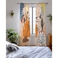 thumbnail image 3 of Western Cowboys Sheer Curtains 84 Inch Length 2 Panels Set for Living Room/Bedroom, Vintage Boho Abstract Cactus Beige Kitchen Curtains Grommet Semi-Sheer Curtains Drapes Window Treatments 42"x84"x2, 3 of 7