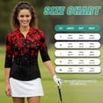 thumbnail image 7 of Uorisanigo Valentine's Day Heart Long Sleeve Golf Polo Shirts for Women Versatile Comfortable 3/4 Roll Sleeve Athletic Polo Workout Tops Fashion Workout Sports Daily Wear with Zipper, 7 of 7