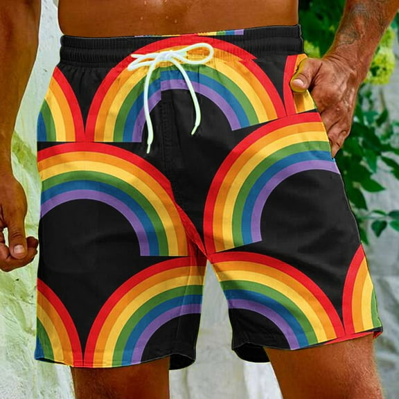 HaoXianJian Men's Shorts Hawaiian Summer Beach Short Multicoloured Printing Casual Lightweight Swim Trunks Drawstring Quickly Dry Holiday Tropical Shorts with Pockets 3X 4X 5X