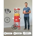 thumbnail image 7 of Miniyam 10 Oz Popcorn Machine with Cart, Large Kettle Popcorn Maker with Side Trays, Storage Cabinet & Tempered Glass, Countertop Convertible Popper for Home Theater, Parties & Events, Red, 7 of 7