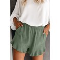thumbnail image 4 of Shorts en Lin et Coton Vert avec Poches pour Femmes, 4 of 13