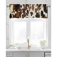 thumbnail image 2 of Cow Patterned Kitchen Valances for Windows Farmhouse Linen Window Valance Curtain for Living Room Window Treatment Vintage Farmhouse Abstract Country Western Valance Rod Pocket Topper, 42 x 12 Inch, 2 of 6