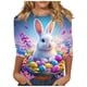 thumbnail image 3 of TaTaai Women's Easter Printed T Shirt 3/4 Sleeve Round Neck Casual Loose Fit Top Fashion Pullover Soft Comfortable Blouse for Spring Summer Daily Party Wear Gift, 3 of 5