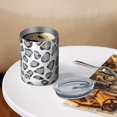 thumbnail image 3 of 12oz Coffee Tumblers White and Gray Of Leopard Print Stainless Steel Vacuum Insulated Travel Tumbler Coffee Cups Mug with Lid and Straw with Cleaning Brush for Cold & Hot Drinks, 3 of 5