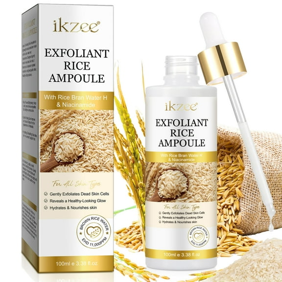 Gentle Exfoliating Serum, White Rice Peeling Ampoule, Soft Exfoliating Face and Body Dead Skin, Restore Skin Radiance, 3.38 fl.oz