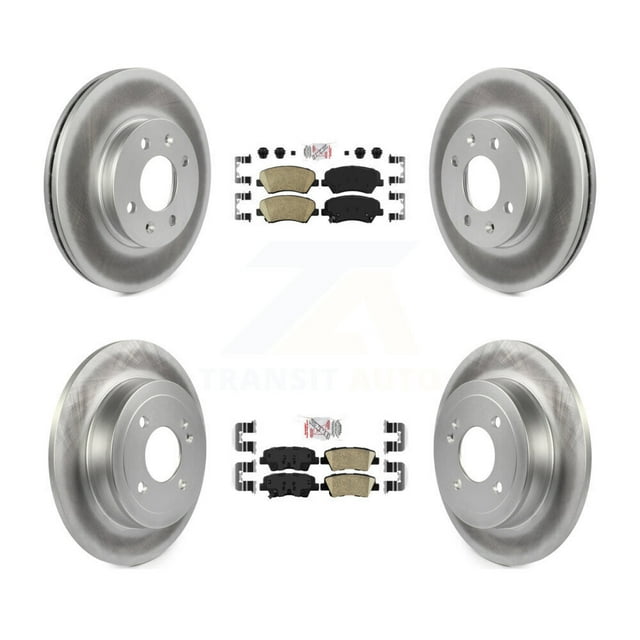 Transit Auto Front Rear Ceramic Pads and Coated Disc Brake Rotors Kit for Car Hyundai Accent Kia Rio KGA-104813