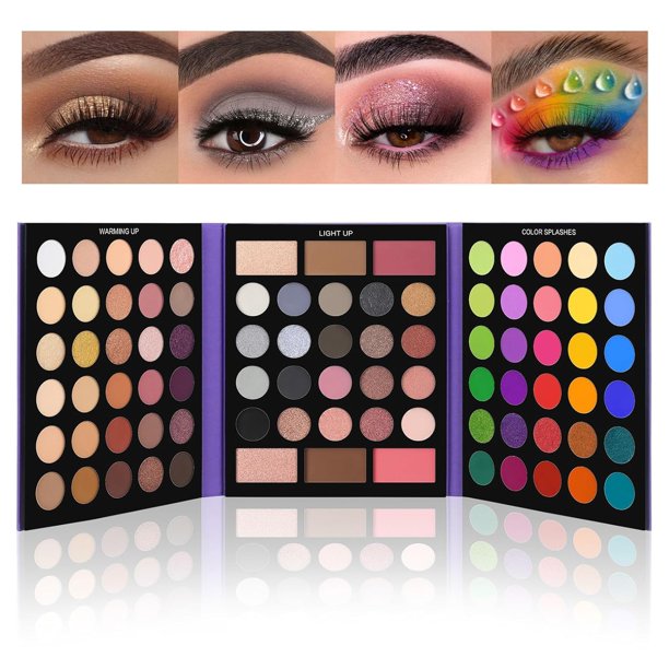 UCANBE- Paleta de sombras de ojos Pretty All Set Pro, kit de maquillaje de 86 colores, sombras de ojos mate y brillantes, iluminadores, contenido