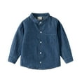 thumbnail image 1 of Gibobby Playera&nbsp;Moda Camisa de manga larga con botones de mezclilla a la moda para bebés y niñas pequeñas, camisa ligera, Tops, blusa(Azul marino, 4-5 Años), 1 of 5