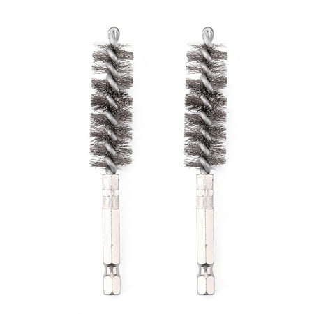 

FTjfrsbc 2Pcs Car Steel Wire Brush Machine Paint Remover Cleaner with Drill (Steel)