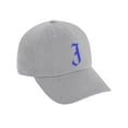 thumbnail image 2 of Daxton Low Profile Adjustable Baseball Dad Hat Cap Old English Font Alphabet A to Z, Light Grey Hat Royal J, 2 of 4
