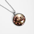thumbnail image 4 of Hedgehog Women's Glass Circular Pendant Necklace, 4 of 5