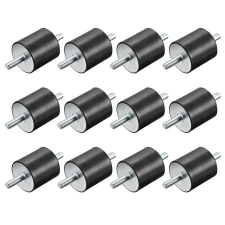 

M8x23mm Rubber Mounts 12 Pack Anti Isolator Studs Shock Absorber Male 40x40mm