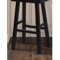 thumbnail image 5 of Traditional Solid Wooden Stool Set of 2pc, Contour Seat Black 29"H, 5 of 5
