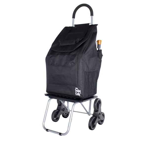 dbest products Portable Folding Stair Climber Bigger Trolley Dolly Cart, Black