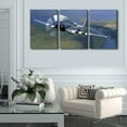 thumbnail image 4 of Large 3 Piece Canvas Wall Art Airplane Pictures Black and White Aircraft Art Painting Modern Home Decor Print for Home Living Room Dining Room Office Stretched and Framed Ready to Hang 60"Wx28"H, 4 of 5