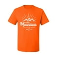 thumbnail image 2 of Matthew 17:20 He Moves Mountains | Mens Christian Graphic T-Shirt, Orange, Small, 2 of 3
