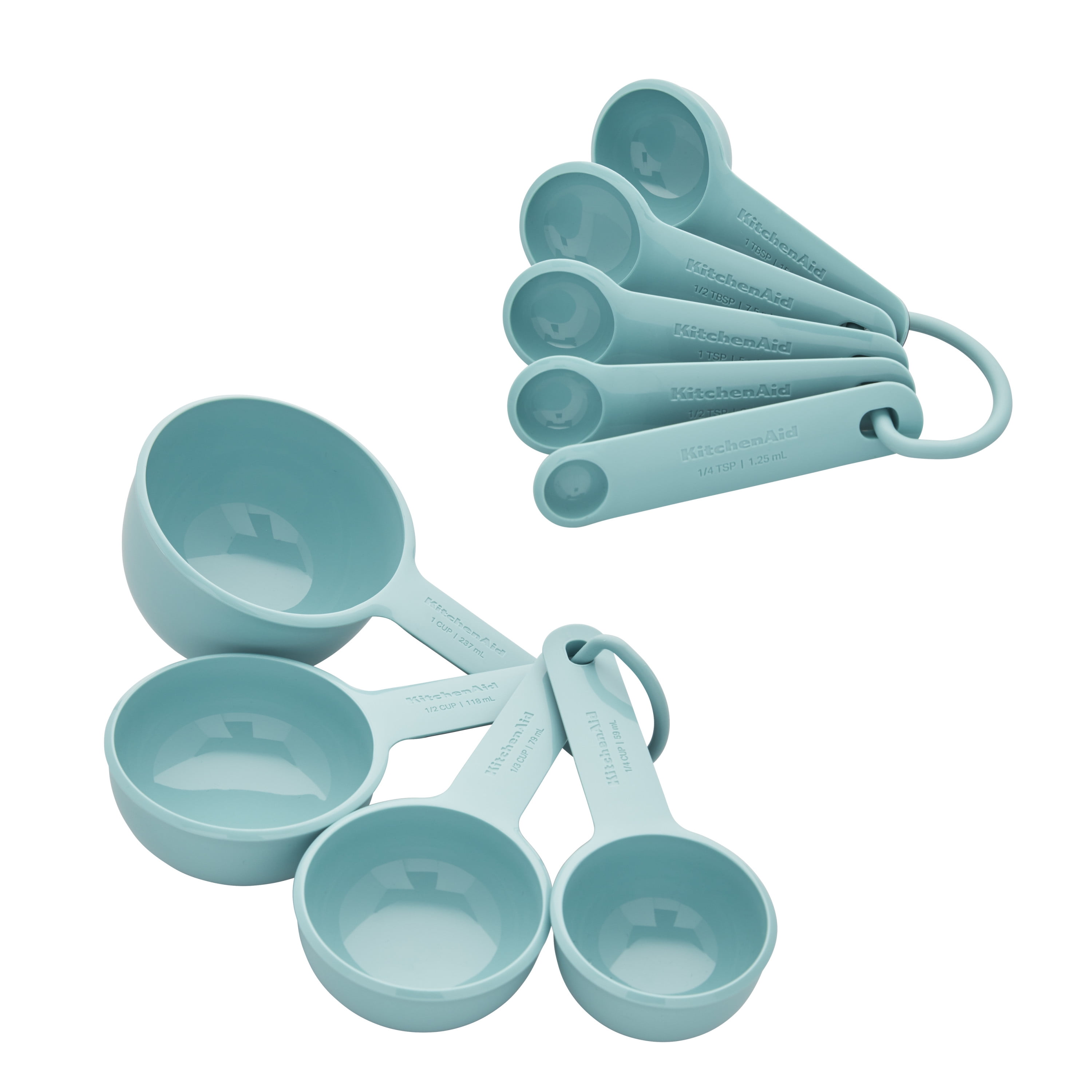 Multi Color KitchenAid Measuring Cups and Spoons Set Pink Blue