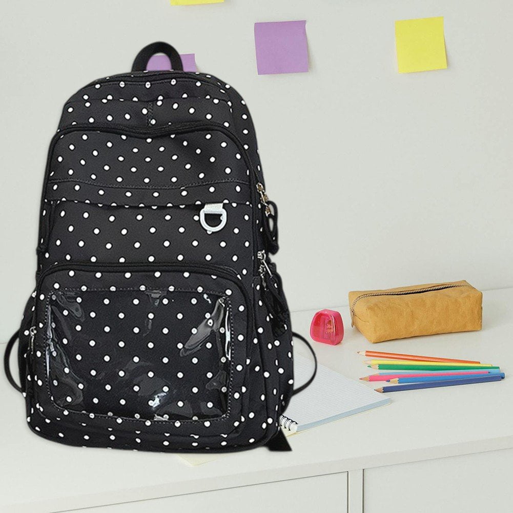 Slccxzc Polka Dots Ita Backpack, Pin Display Bag for Anime Events