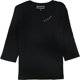 thumbnail image 1 of Karen Scott Blusa de jersey con ribete de botones para mujer, negro, 0X, 1 of 1