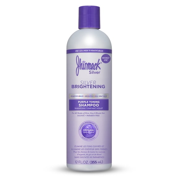 Jhirmack Silver Brightening Purple Toning Shampoo for All Shades of Silver and Gray Hair, 12 fl oz