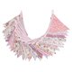 thumbnail image 2 of 12m Triangle Bunting Banner, 42 Pcs Cotton Fabric Flags for Birthday Party, Wedding, Baby Shower, Outdoor and Home Decorations (Pink), 2 of 5