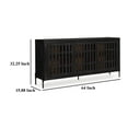 thumbnail image 5 of Benjara Lizzy Sideboard Console, 3 Inner Shelves, Black Natural Wood 64 Inch, 5 of 5