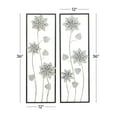 thumbnail image 3 of DecMode Gray Metal Floral Wall Decor with Black Frame (2 Count), 3 of 9