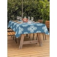 thumbnail image 2 of Outdoor Tablecloth with Umbrella Hole and Zipper, Blue Floral Rectangle Table Cloth 60x120 Inch Waterproof Tablecloth, Spring Flowers Modern Abstract Art Farmhouse Picnic Table Cover for Patio, 2 of 7