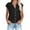 Black, variant on LLYwey Women Linen Button Down Shirts, Ladies Cap Sleeve Cotton Linen Tops and Blouses, Casual V Neck Short Sleeve Collared Button-up Shirts Beach Summer Tees, Style-52, Black, XXL
