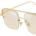 thumbnail image 3 of Classic Square Sunglass Vintage Style Fashion 400 Protection Oversized Driving Gold Brown, 3 of 4