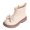 Beige, variant on Girls Cute Pearl Bowknot Chelsea Boots Fashion Leather Embossed Low Heel Ankle Booties with Side Zipper