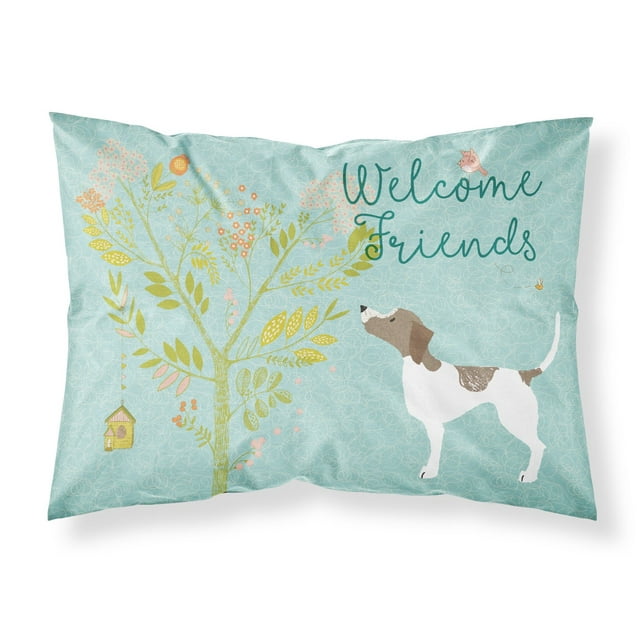 ""Caroline'S Treasures """"Welcome Friends Pointer"""" Funda De Almohada Con Cierre De Sobre De Poliéster Estampado Estándar Multicolor""
