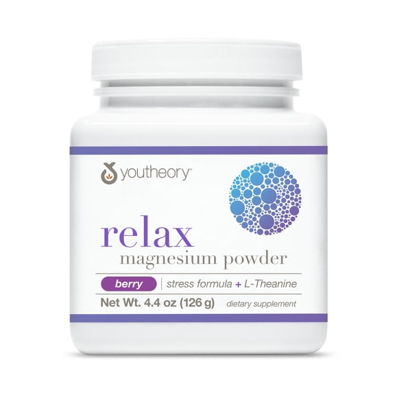Youtheory Relax Magnesium Powder 4.4 oz (Berry Flavor)