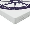 thumbnail image 2 of Ambesonne Compass Fitted Sheet 2 Pcs Set, Sailing Navy Color, King, Dark Purple White, 2 of 3