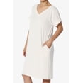 thumbnail image 3 of TheMogan Robe T-Shirt à Manches Courtes Col en V avec Poche pour Femmes Grande Taille, 3 of 6