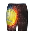 thumbnail image 6 of Daiia Tennis Ball On Fire And Water Mens Woven Stretch Pajama Short,Short Pajama Pants-X-Large, 6 of 7